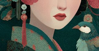 AI提示词_数字插图展示了一位灵感来自日本绘画的美丽女性_chatgpt中文版缩略图