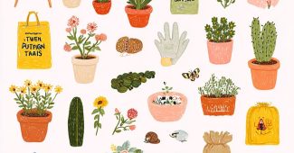 AI提示词_一个包含50个手绘园艺图标的系列，主题围绕植物和自然_ChatGPT购买缩略图