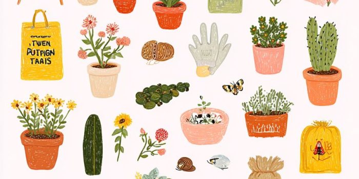 AI提示词_一个包含50个手绘园艺图标的系列，主题围绕植物和自然_ChatGPT购买缩略图
