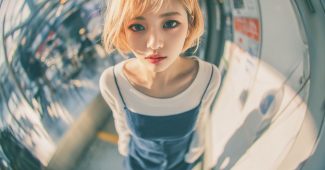 ChatGPT提示词_一位年轻的韩国金色短发女性展现鱼眼效果_chatgpt购买token缩略图