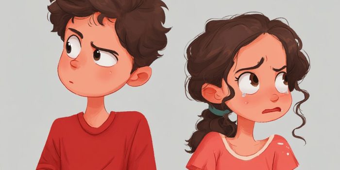 ChatGPT_AI提示词_两个兄妹互相烦恼，男孩困惑地看着镜头，女孩在哭泣_chatgpt国内接口缩略图