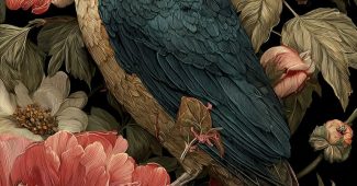 ChatGPT_AI提示词_一只被花朵包围的美丽鸟儿，鲜艳的色彩和华丽的羽毛_chatgpt会员值吗缩略图