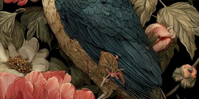 ChatGPT_AI提示词_一只被花朵包围的美丽鸟儿，鲜艳的色彩和华丽的羽毛_chatgpt会员值吗缩略图