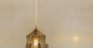 ChatGPT提示词_一幅极简主义的宗教艺术作品，描绘了在简单的门前，圣母玛利亚抱着孩童，体现了崇敬和谦卑的氛围_chatgpt购买会员缩略图