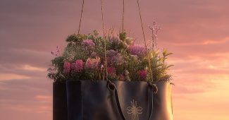 ChatGPT_AI提示词_一架黑色直升机飞越米兰的鹿特丹市，吊着一个装有植物的奢华购物袋_chatgpt会员多少钱一年缩略图