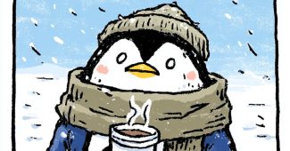 ChatGPT提示词_一只穿着冬季服装的企鹅在寒冷的天气中喝着热拿铁_chatgpt5.2版本怎么样缩略图