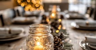 ChatGPT_AI提示词_长款农舍餐桌装饰着发光的梅森罐圣诞中心饰品_chatgpt在线版网页缩略图