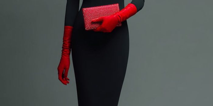 ChatGPT_AI提示词_一位身穿黑色修身连衣裙的优雅女性，头戴红色宽边帽，手拿红色小手包。_chatgpt5缩略图