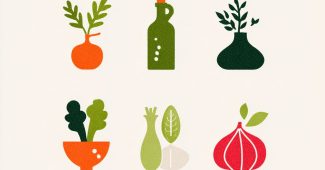 ChatGPT_AI提示词_六个植物食品图标，简约设计，白色背景_chatgpt免费吗缩略图