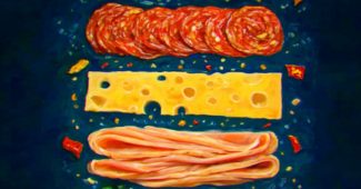 ChatGPT提示词_一款极具真实感的食物摄影展示了一个分解的三明治在黑色背景下悬浮_chatgpt在线网页版官方缩略图