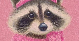 ChatGPT提示词_可爱的小浣熊戴着粉色围巾和圣诞帽_chatgpt网页版本缩略图