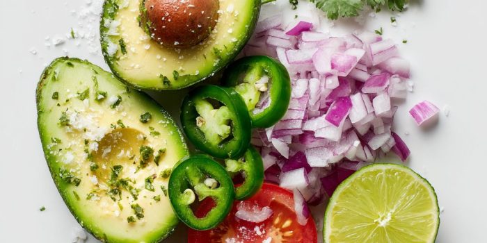 ChatGPT_AI提示词_现代极简风格的食物摄影展示了鳄梨、番茄、香菜、青柠、墨西哥辣椒、红洋葱和海盐的摆放_gpt会员不支持国内银行卡缩略图