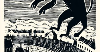 AI提示词_巨型圣诞猫袭击地面男子，背景为小村庄_chatgpt会员费多少钱缩略图