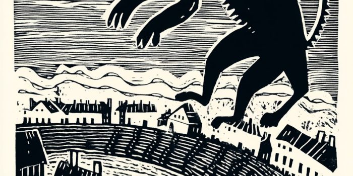 AI提示词_巨型圣诞猫袭击地面男子，背景为小村庄_chatgpt会员费多少钱缩略图