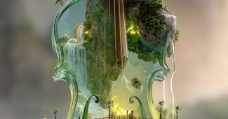 ChatGPT_AI提示词_一把巨大的透明翡翠小提琴中有迷你丛林生态系统_chatgpt购买token缩略图