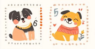 ChatGPT提示词_一系列可爱的邮票风格贴纸设计，描绘了不同装扮和姿势的胖胖卡通狗_chatgpt 4.0免费账号缩略图