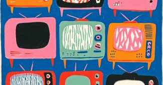 ChatGPT提示词_六台电视以网格排列的矢量插图_chatgpt会员充值缩略图