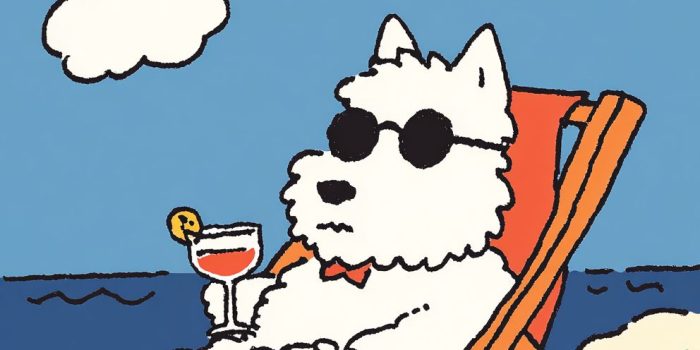 ChatGPT提示词_西高地白 Terrier 坐在沙滩椅上享受饮品_chatgpt中文官网缩略图