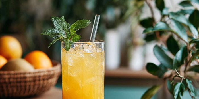 ChatGPT提示词_美味的芒果饮料配橙子和薄荷叶_如何开通gpt会员缩略图