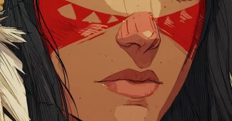 ChatGPT提示词_插画描绘了一位长黑发的美丽女性，拥有鲜明的黄色眼睛和红色部落面部纹身_gpt会员多少一个月缩略图