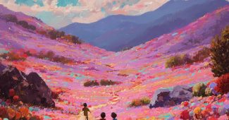 ChatGPT提示词_五彩缤纷的糖果景观中，孩子们在花田中奔跑_chatgpt帐号购买缩略图