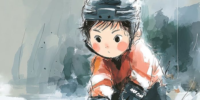 ChatGPT_AI提示词_一名学前儿童的水彩画，画的是他作为冰球运动员的形象_chatgpt会员多少钱一年缩略图