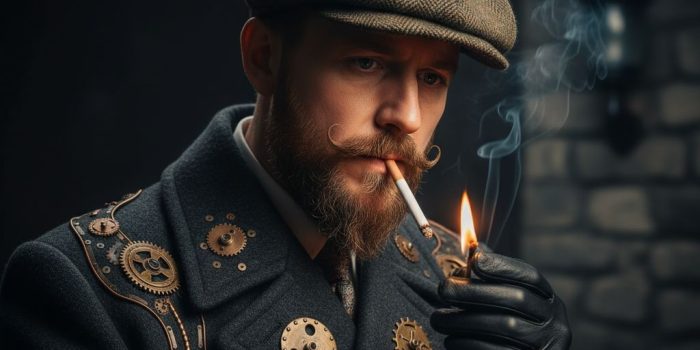 ChatGPT_AI提示词_1920年代风格的男士穿搭与抽烟场景_chatgpt会员版缩略图