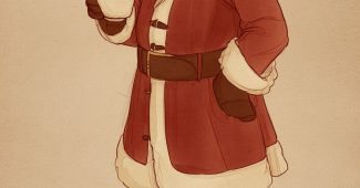 AI提示词_圣诞老人拿着咖啡杯的插图_gpt会员多少钱一个月缩略图