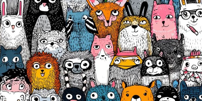 ChatGPT_AI提示词_五彩缤纷的动物脸谱涂鸦艺术展示了多样的可爱生物_chatgpt会员多少钱一年缩略图