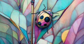 ChatGPT_AI提示词_一只小瓢虫在叶子上_chat gpt会员多少钱缩略图