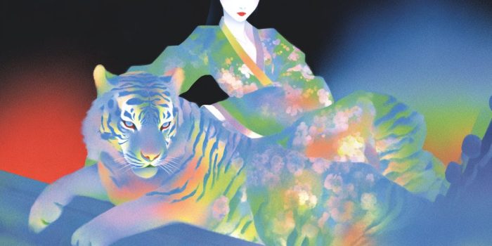 ChatGPT提示词_一位韩国女性穿着流动的前卫汉服，骑在雄伟的老虎上，背景是景福宫_chatgpt中文官网缩略图