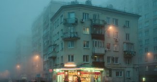 ChatGPT_AI提示词_东欧雾中的小商店与公寓楼_gpt会员代充缩略图