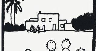 ChatGPT提示词_希腊的一栋带游泳池的别墅里，孩子们在喝啤酒缩略图