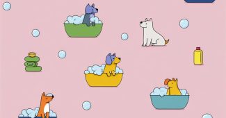 ChatGPT提示词_可爱卡通插图，描绘多只狗狗在泡泡浴中，色彩鲜艳，线条简单，适合儿童艺术项目_chatgpt5.0有出吗缩略图
