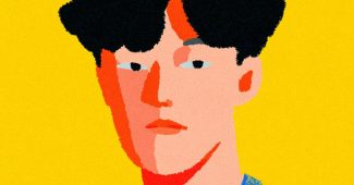 ChatGPT_AI提示词_30多岁的韩国男性，面无表情，柔和的外表，浓眉，黑发，棕色眼睛，分头发型，背景为金色，穿着时尚_chatgpt 4.0账号共享缩略图