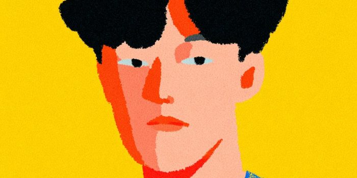 ChatGPT_AI提示词_30多岁的韩国男性，面无表情，柔和的外表，浓眉，黑发，棕色眼睛，分头发型，背景为金色，穿着时尚_chatgpt 4.0账号共享缩略图