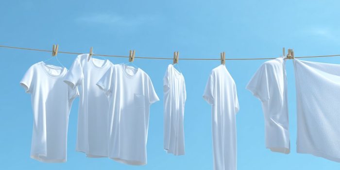 ChatGPT提示词_关于白色衣物在蓝天背景下挂在晾衣绳上的简约广告场景_gpt会员购买缩略图