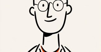 ChatGPT提示词_一幅简单的线条艺术画，描绘了一名男子缩略图