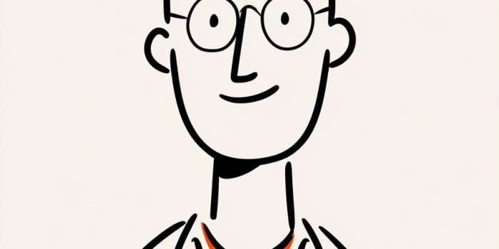 ChatGPT提示词_一幅简单的线条艺术画，描绘了一名男子缩略图