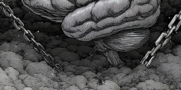 ChatGPT提示词_一个小人执着地面对着被锁住的脑袋，传达出神秘和希望_国内如何买gpt会员卡便宜一点缩略图