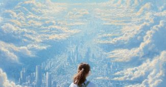 AI提示词_一个可爱的八岁小女孩骑着共享单车穿越上海的蓝天_chatgpt50官网中文版缩略图