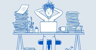 ChatGPT提示词_办公室桌面上的单色蓝色线条插图_chatgpt中文版免费使用缩略图