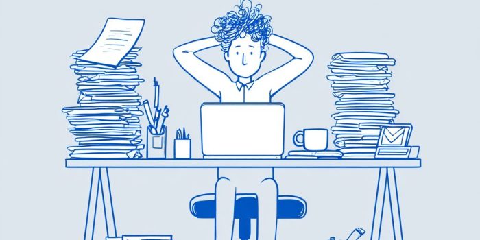 ChatGPT提示词_办公室桌面上的单色蓝色线条插图_chatgpt中文版免费使用缩略图