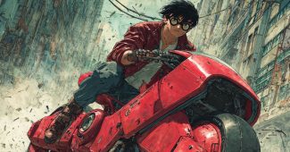 AI提示词_一个青少年骑着未来感十足的红色摩托车在反乌托邦城市中急停_如何购买gpt会员最便宜缩略图