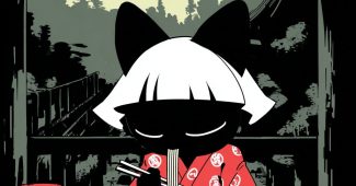 ChatGPT提示词_黑猫穿着和服吃拉面_gpt会员缩略图