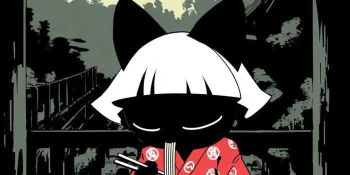 ChatGPT提示词_黑猫穿着和服吃拉面_gpt会员缩略图