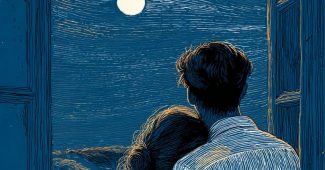 ChatGPT提示词_一对情侣在布达佩斯的乡村房屋窗边观月缩略图