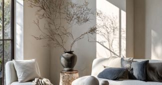 ChatGPT_AI提示词_创造一个有机现代风格的客厅，体现了侘寂美学_chatgpt plus缩略图