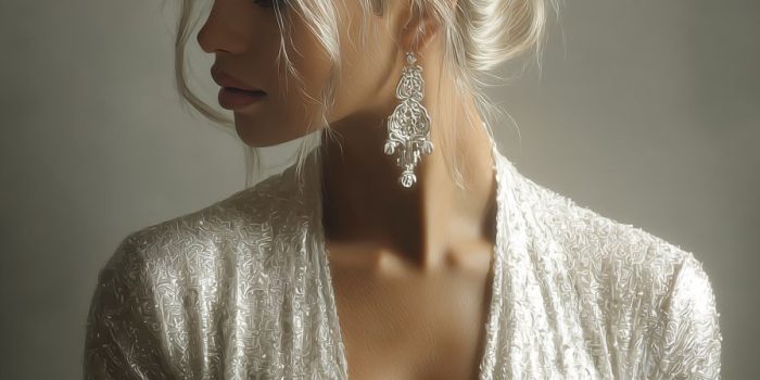 AI提示词_一位美丽女性的超逼真肖像，穿着深白色V领蕾丝夺目晚礼服_chatgpt官网在线网页版缩略图