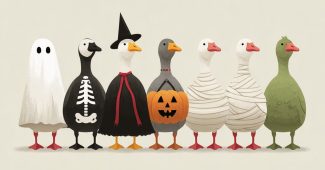ChatGPT提示词_七只鹅穿着不同的万圣节服装_chatgpt中文官网缩略图